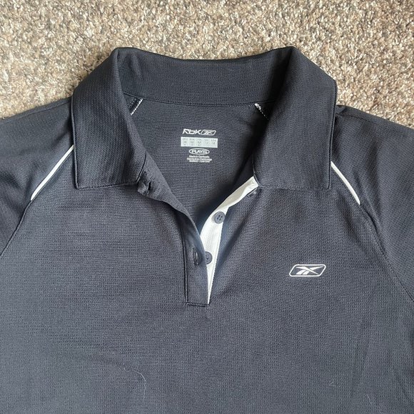 Women's Reebok PlayDry Golf Pickleball Tennis Polo Shirt, Size Medium Black - Picture 2 of 9